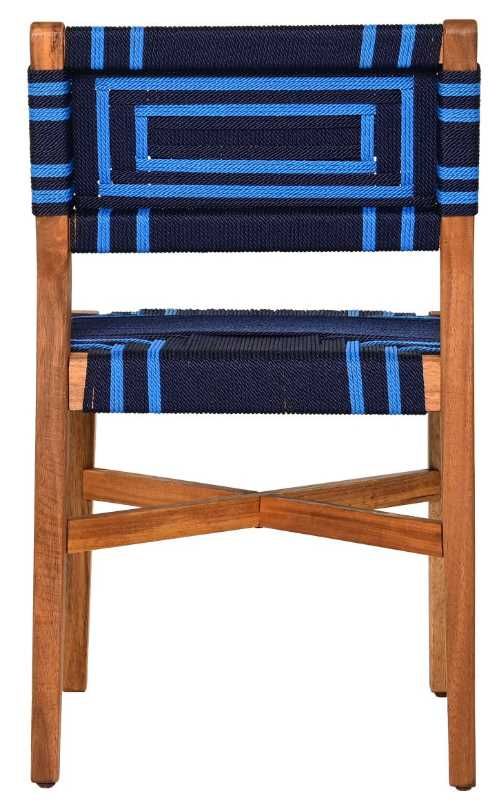 Zuo® Modern Serene Blue/Natural Wood Outdoor Dining Chair-3