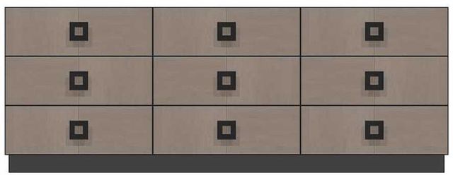 Country View Woodworking Customizable American Modern 84" Square Black 9-Drawer Plinth Base Dresser-0