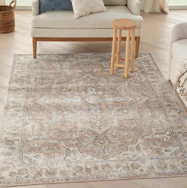 Nourison Home™ Astra Machine Washables Beige 5'x7' Area Rug-1