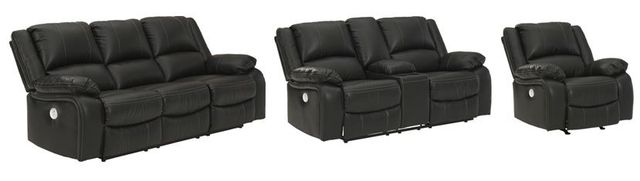 Signature Design by Ashley® Calderwell 3-Piece Black Power Reclining Living Room Set-0