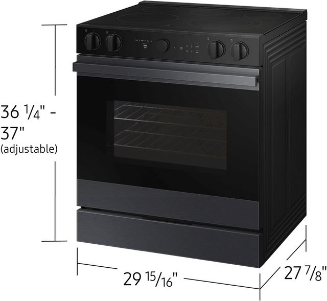 Samsung Bespoke 30" Matte Black Steel Slide In Electric Range-16