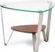 BDI Dino™ 1347 Glass Top End Table with Natural Walnut Shelf-0