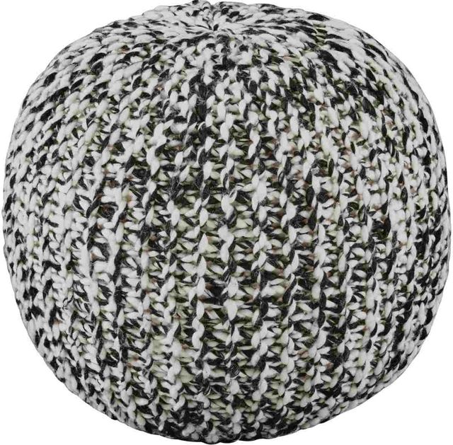 Signature Design by Ashley® Latricia Black/White Pouf-0