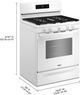 Whirlpool® 30" White Freestanding Gas Range with Air Cooking Technology and Steam Clean-2