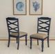 Powell® Trimble 2-Piece Beige/Navy Blue Dining Side Chair Set-1