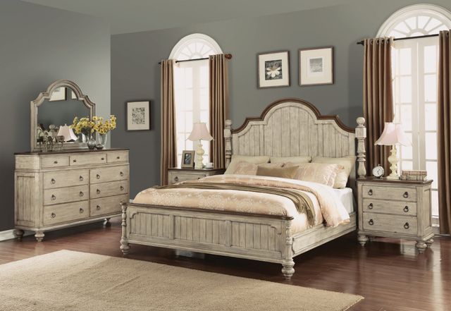 Flexsteel® Plymouth® Whitewash King Poster Headboard-2