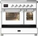 Ilve® Majestic III 40" White Pro Style Induction Range with Triple Glass Door and Chrome Trim-2