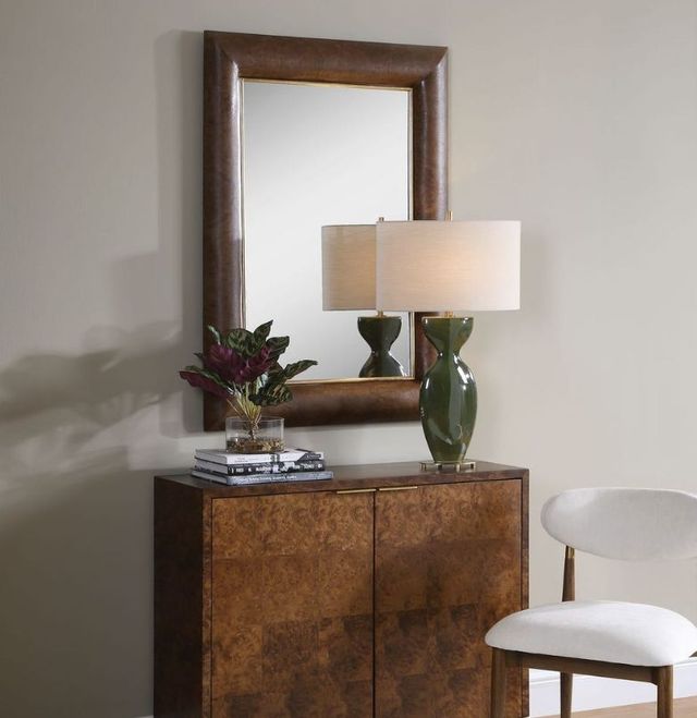 Uttermost® Donovan Antique Walnut Wood Mirror-2