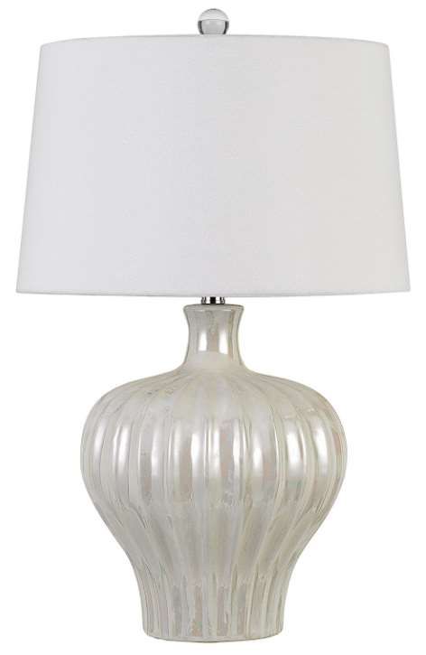 Cal® Lighting & Accessories Afragola Pearl Ceramic Table Lamp-0