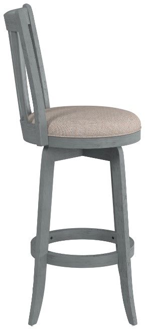 HH2 Home Savana Blue Wire Brush/Cream Swivel Bar Stool-2