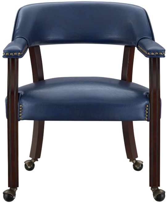 Steve Silver Co. Tournament 5-Piece Medium Cherry/Navy Dining Table Set-3