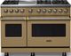 Viking® 5 Series 48" Golden Hour Pro Style Dual Fuel (LP) Range with Brushed Brass Trim-0