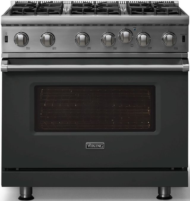 Viking® 5 Series 36" Antique Bronze Pro Style Natural Gas Range-3