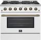 FORNO® Galiano 36" White Pro Style Gas Range-0