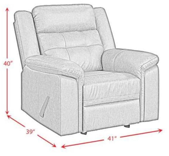 Elements International Epic Chestnut Manual Rocker Recliner-2