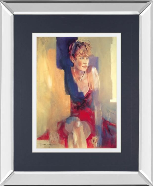 Classy Art Odalisque l by Christine Comyn Mirror Framed Wall Art-0