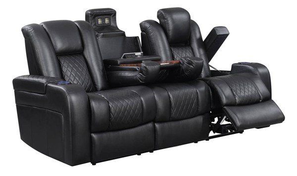 Coaster® Delangelo Black 2 Piece Power Reclining Living Room Set-1