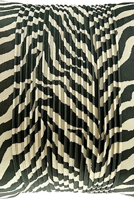 StyleCraft Dann Foley Zebra Taupe Velvet Tux Pleat Pillow-1