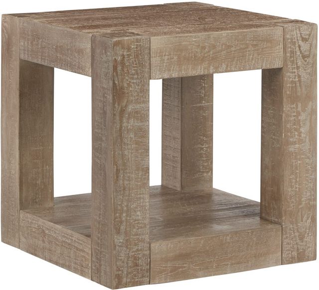 Signature Design by Ashley® Waltleigh Distressed Brown End Table-0