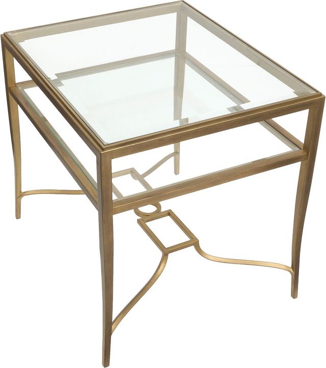 Magnussen Home® Lorena Burnished Brass Rectangular End Table-3