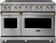 Viking® 5 Series 48" Stainless Steel Pro Style Induction Range with Brushed Brass Trim-0