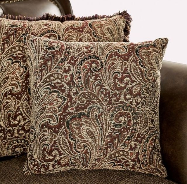 Furniture of America® Ensenada Brown/Dark Cherry Sofa-2