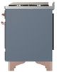 Ilve® Majestic III 40" Blue Gray Pro Style Dual Fuel Natural Gas Range with Solid Door and Copper Trim-4