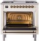Ilve® Nostalgie II Series 36" Antique White Pro Style Dual Fuel Range-1