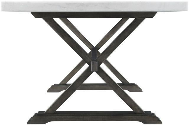 Elements International Lexi White Dining Table with Espresso Base-2