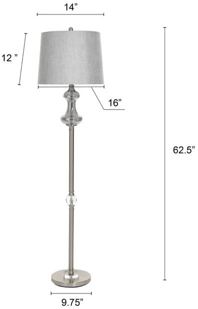 Stylecraft Brushed Nickel and Silver Glass Floor Lamp-2