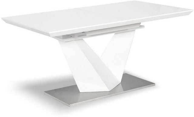 Mazin Furniture Manhattan White Lacquer Dining Table-0
