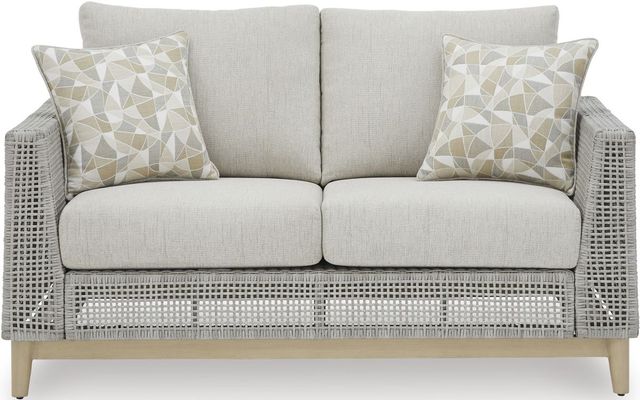 Signature Design by Ashley® Seton Creek Gray Outdoor Loveseat with Cushion-1