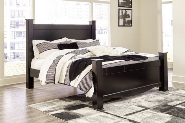 Signature Design by Ashley® Mirlotown Almost Black King Poster Bed-2