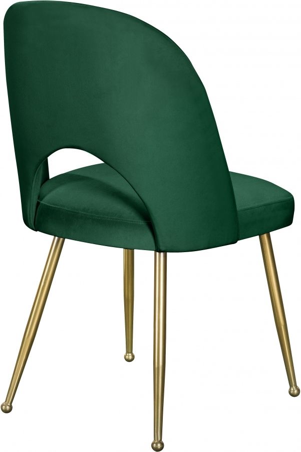 Meridian Furniture Logan Green/Gold Velvet Dining Chair-3
