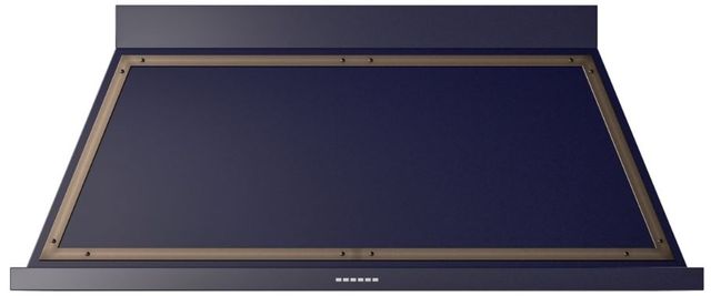 Ilve® Nostalgie II Noblesse 60" Midnight Blue Wall Mounted Range Hood with Burnished Trim-0