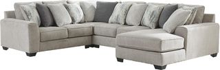 Benchcraft® Ardsley 4-Piece Pewter U-Shape Right-Arm Facing Sectional and Chaise