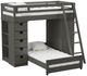 Elements International Cali Kids Gray Twin Over Twin Loft Bed -0