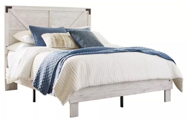 Signature Design by Ashley® Shawburn 5-Piece Dark Charcoal Gray/White Full Panel Bed Set-1