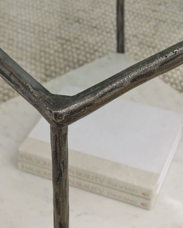 Signature Design by Ashley® Ryandale Glass Top Accent Table with Antique Pewter Base-2