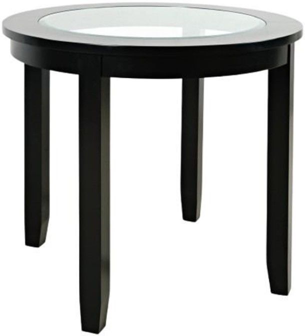 Jofran Inc. Urban Icon Glass Top Round Counter Table with Black Base-0