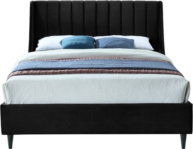 Meridian Furniture Eva Black Velvet Full Bed-1