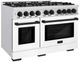 ZLINE Autograph Edition 48" Satin Stainless Steel Pro Style Gas Range with White Matte Door and Matte Black Accents-2