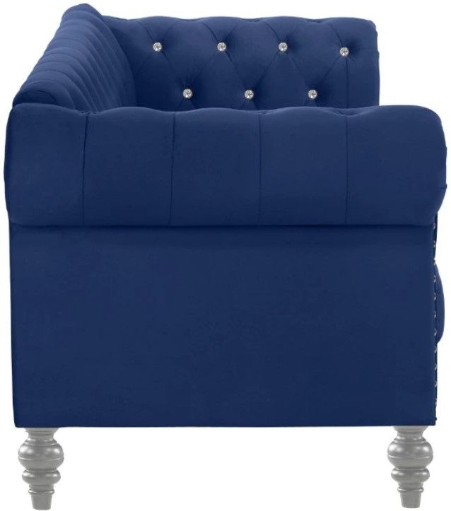 New Classic® Home Furnishings Emma Royal Blue Crystal Sofa-3