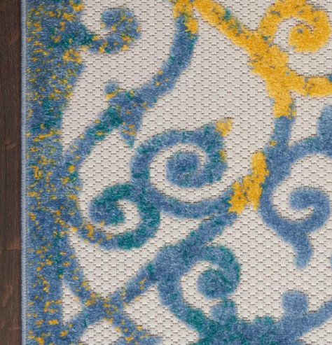 Nourison Home™ Aloha Ivory Blue 5'x8' Style 1 Area Rug-4