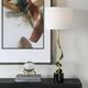 Uttermost® Spiraling Antique Brass Cordless Buffet Lamp with Black Marble Foot-1
