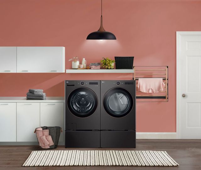 LG Black Steel Front Load Laundry Pair-10