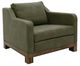 International Furniture Direct Natural Teca Olive Green Arm Chair-0