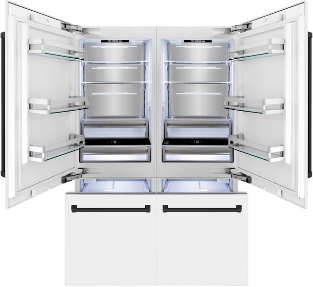 ZLINE Autograph Edition 60" 32.2 Cu. Ft. White Matte Built-In French Door Refrigerator-1