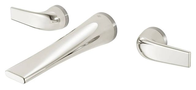 DXV Modulus Platinum Nickel 2-Handle Wall Mount Widespread Bathroom Faucet with Lever Handles-1
