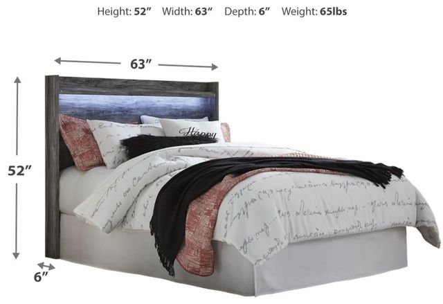 Signature Design by Ashley® Baystorm Gray Queen Panel Headboard-2